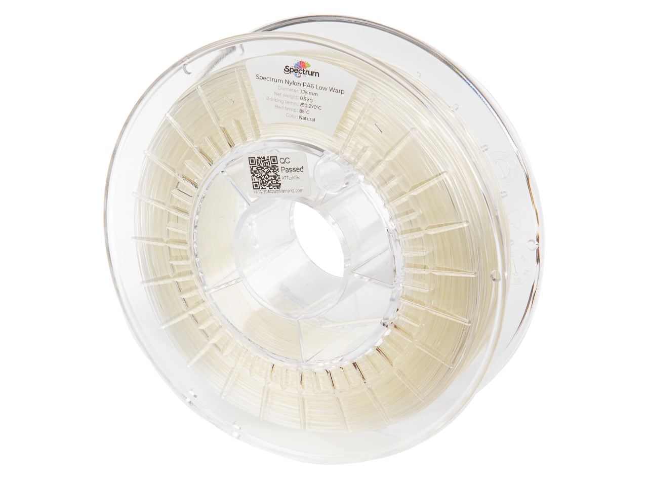 Filament Spectrum Nylon PA6 Low Warp 1.75mm NATURAL 0.5kg