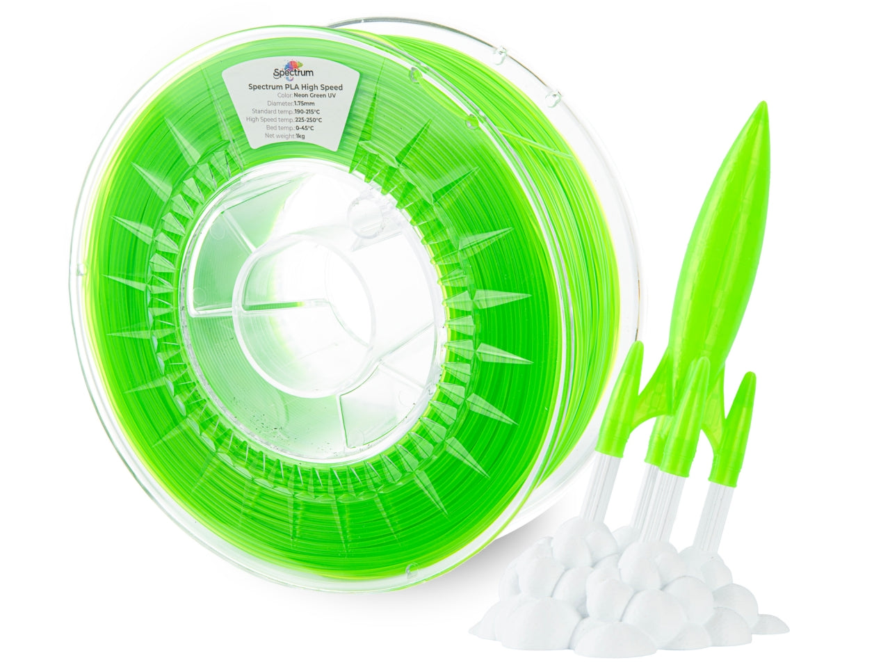 Filament Spectrum Premium PLA High Speed 1.75mm NEON GREEN UV 1kg