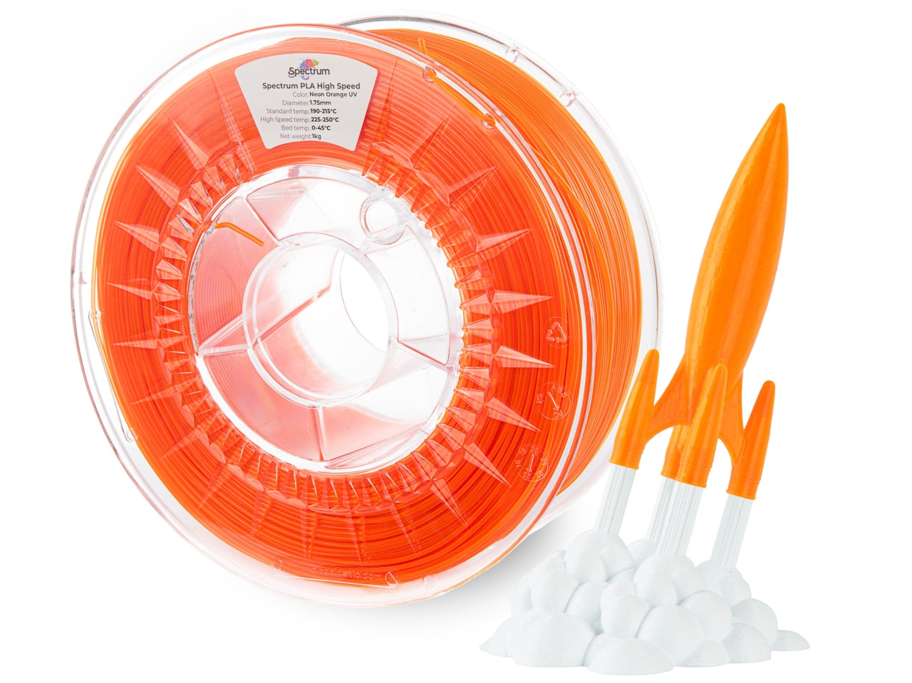 Filament Spectrum Premium PLA High Speed 1.75mm NEON ORANGE UV 1kg