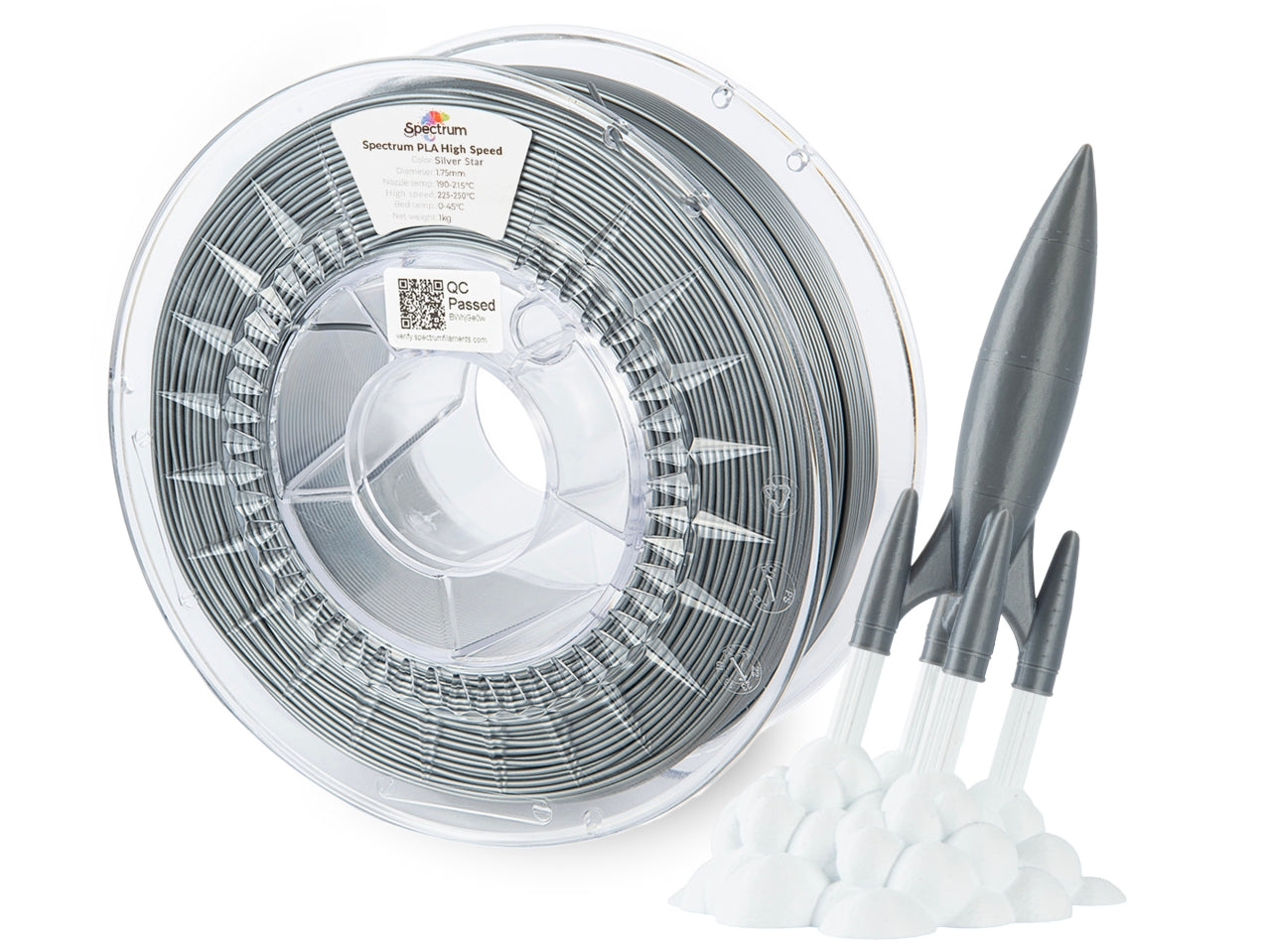 Filament Spectrum Premium PLA High Speed 1.75mm SILVER STAR 1kg