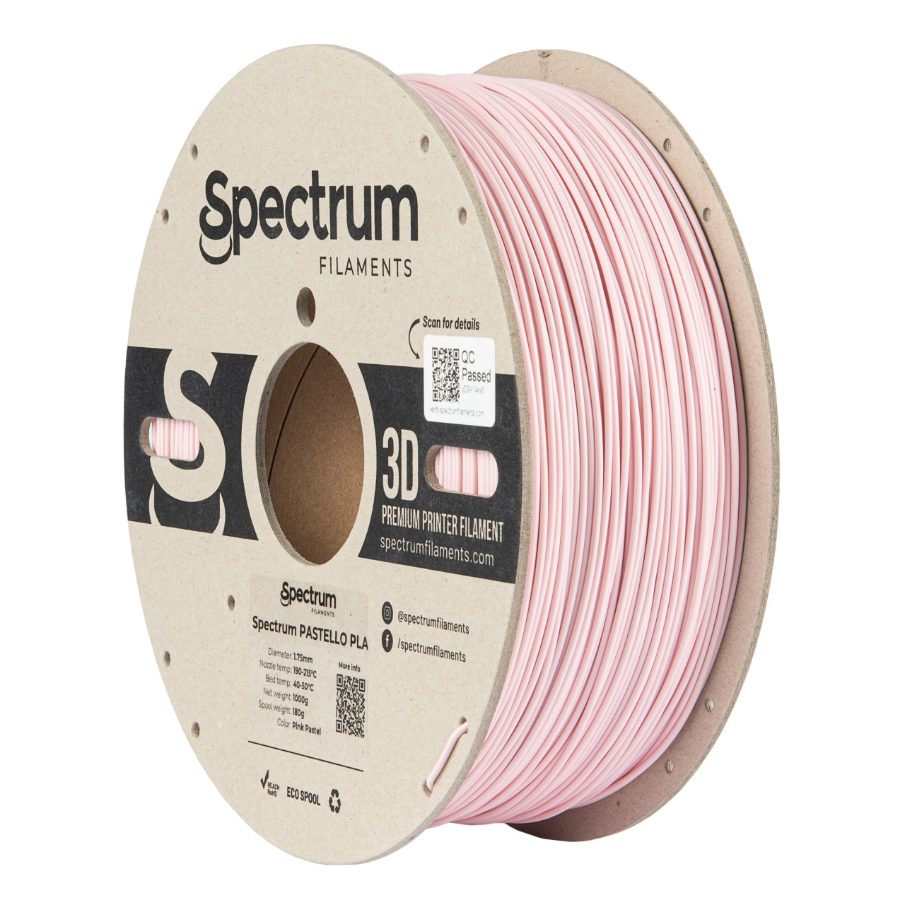 Filament Spectrum Pastello PLA 1.75mm PINK PASTEL 1kg