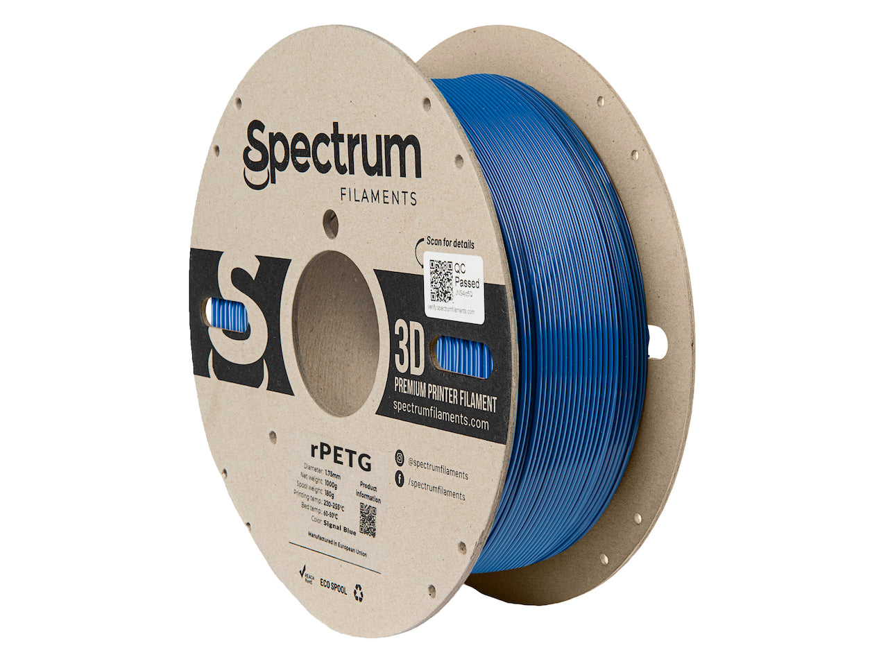 Filament Spectrum rPETG 1.75mm SIGNAL BLUE 1kg