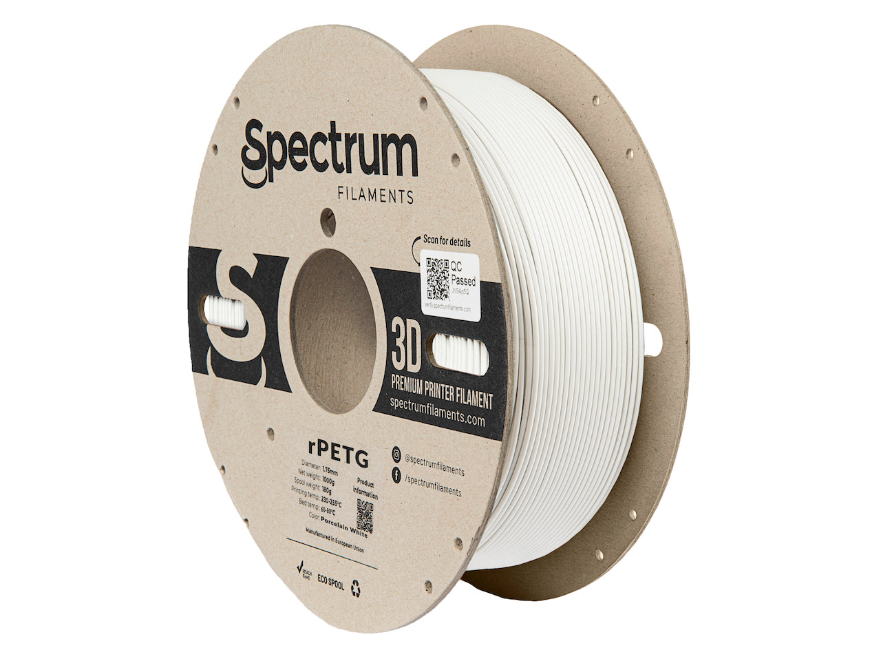 Filament Spectrum rPETG 1.75mm SIGNAL WHITE 1kg