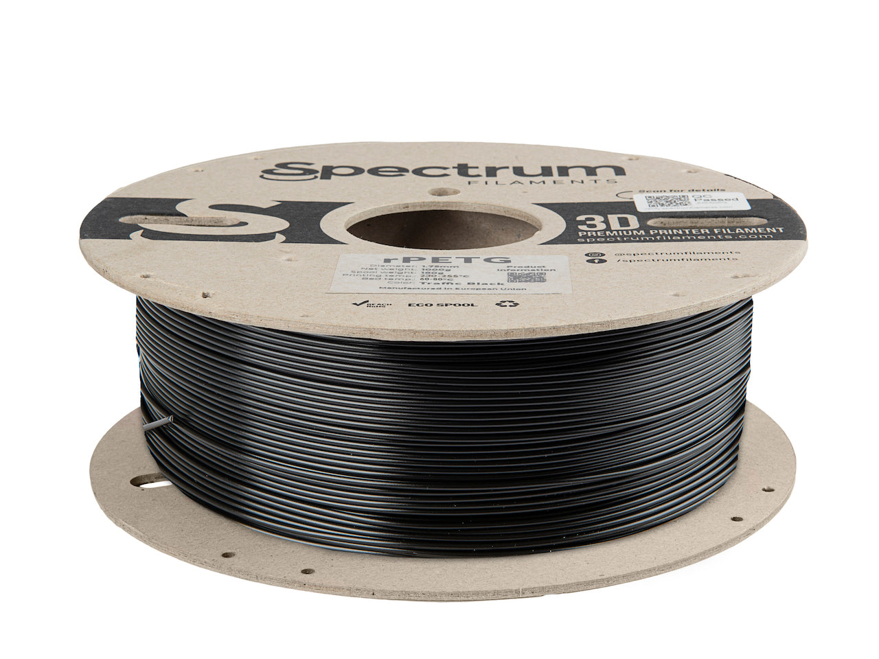 Filament Spectrum rPETG 1.75mm TRAFFIC BLACK 1kg