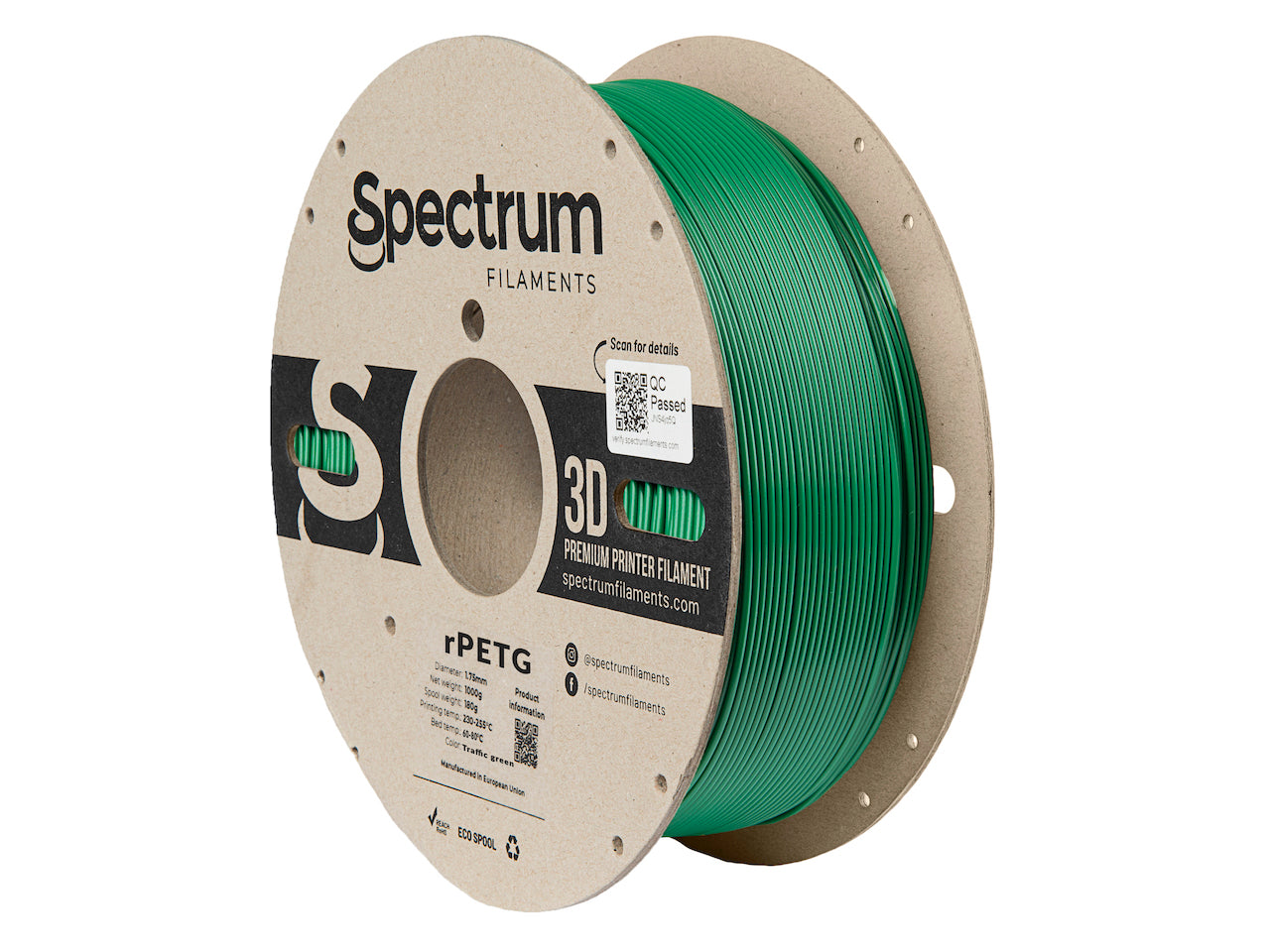 Filament Spectrum rPETG 1.75mm TRAFFIC GREEN 1kg
