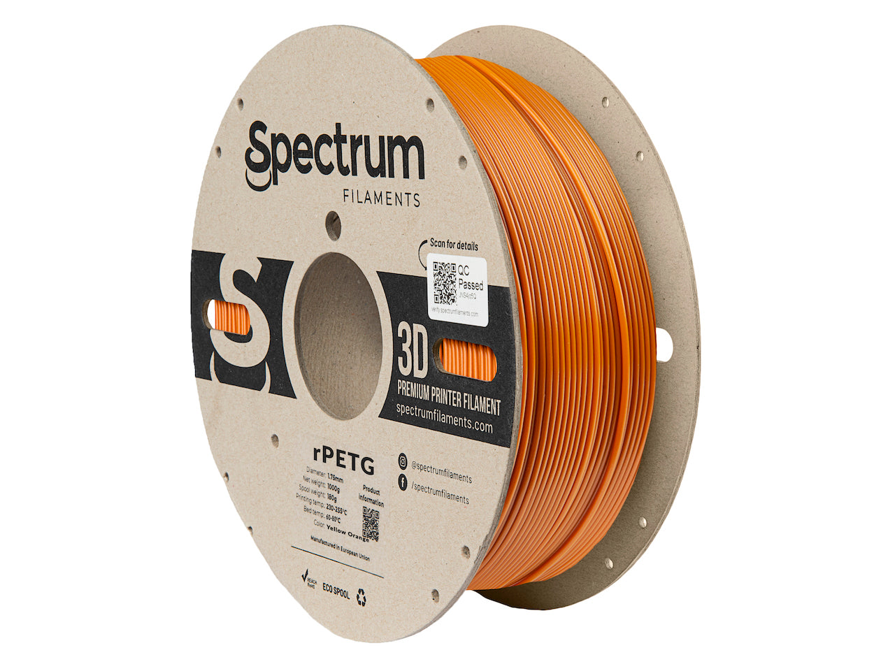 Filament Spectrum rPETG 1.75mm YELLOW ORANGE 1kg