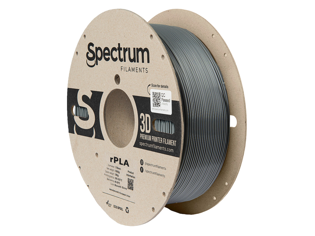 Filament Spectrum r-PLA 1.75mm BASALT GREY 1kg