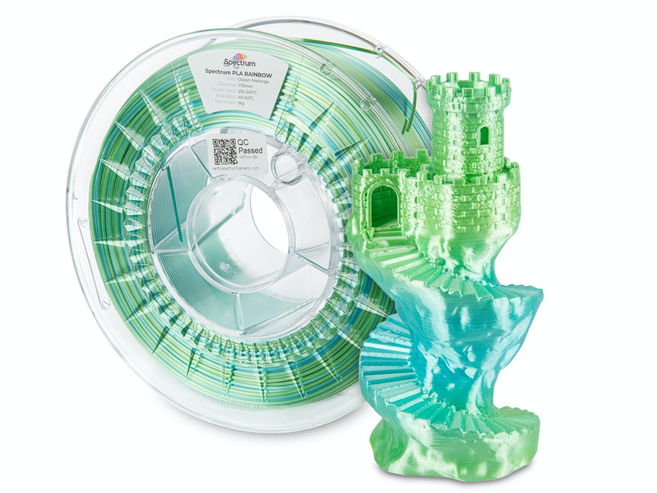 Filament Spectrum PLA SILK Rainbow 1.75mm OCEAN MELANGE 1kg
