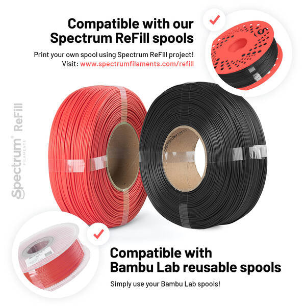 Filament Spectrum ReFill Premium PLA High Speed 1.75mm NEON ORANGE UV 1kg